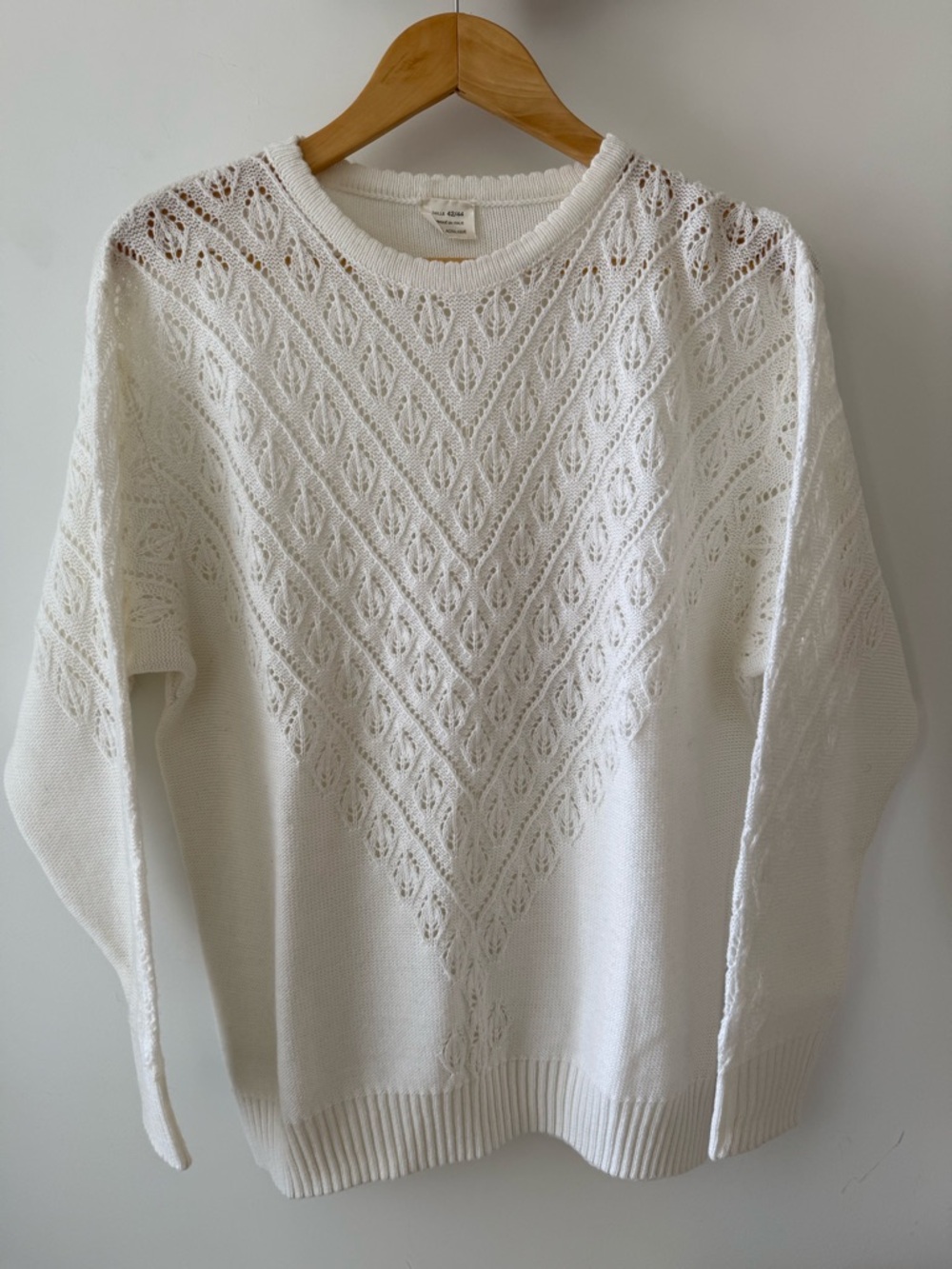 Vintage 🇮🇹 White Openwork Knit Sweater